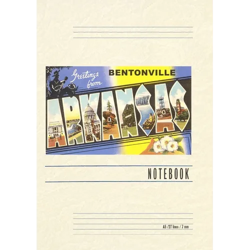 Vintage Lined Notebook Greetings from Bentonville - Paperback