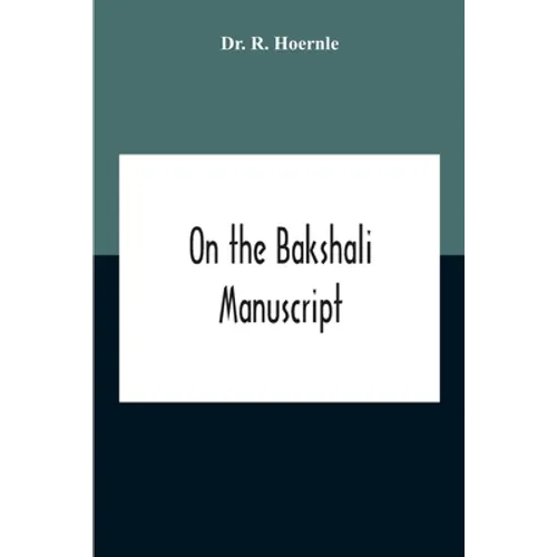 On The Bakshali Manuscript - Paperback