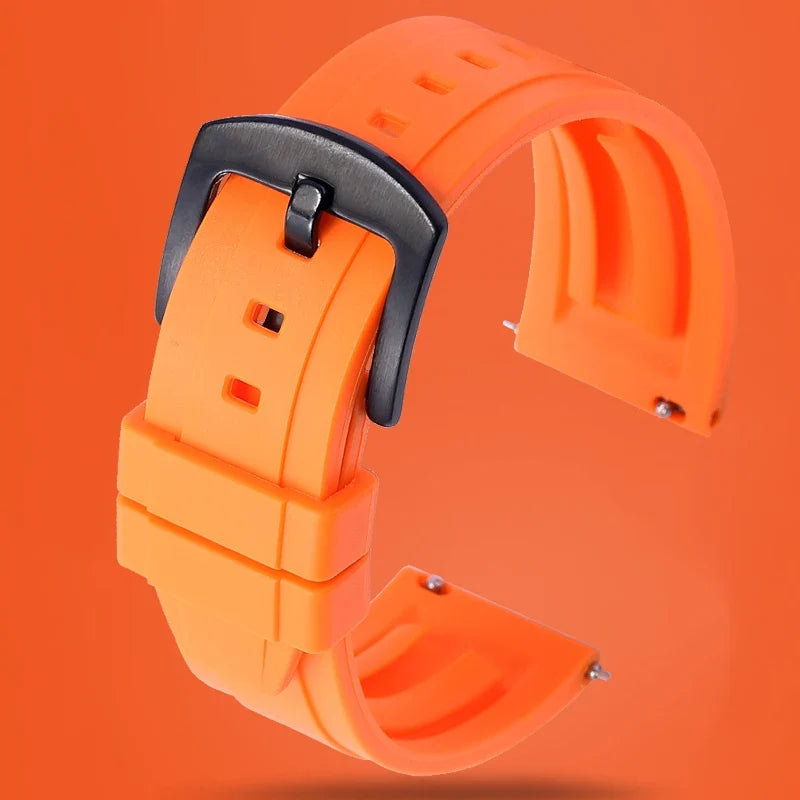 Garmin 18/20/22/24mm Quick Release Grooved FKM Rubber Band