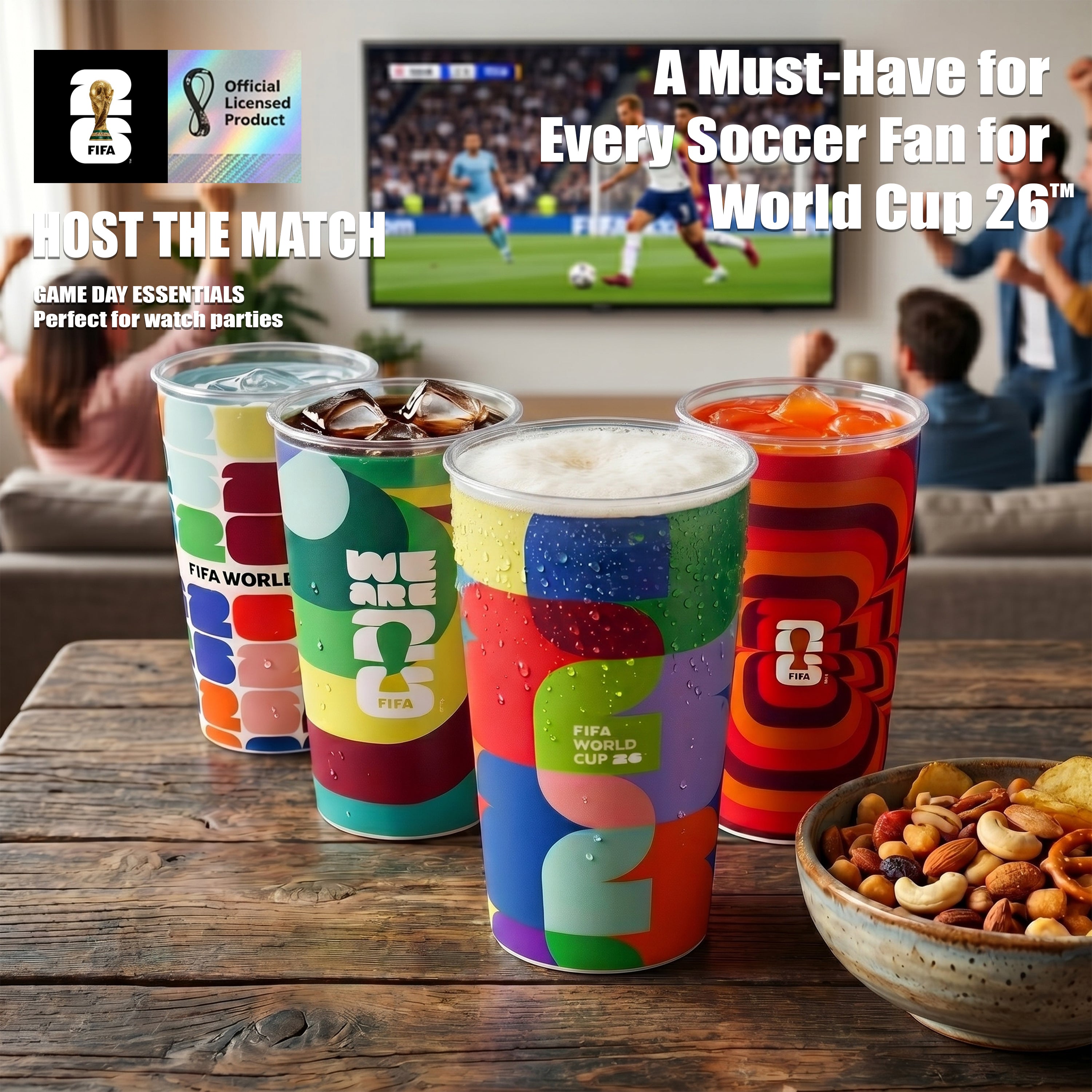 Atelier Sportif Official Official FIFA World Cup 2026 Edition 24 Oz Plastic Tumblers - 8 Pack