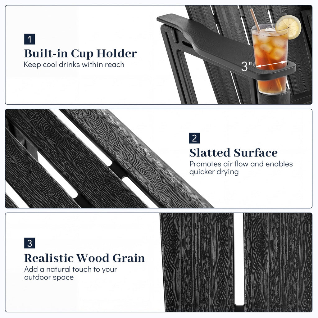 HDPE Adirondack Chair with Realistic Wood Grain