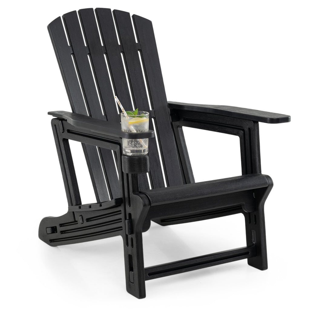 HDPE Adirondack Chair with Cup Holder - Weather Resistant