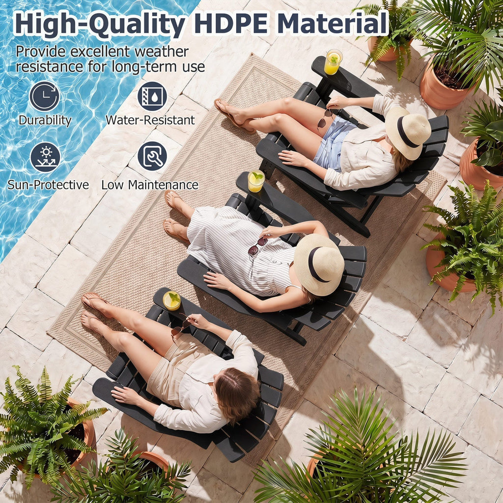 HDPE Adirondack Chair with Cup Holder - Weather Resistant