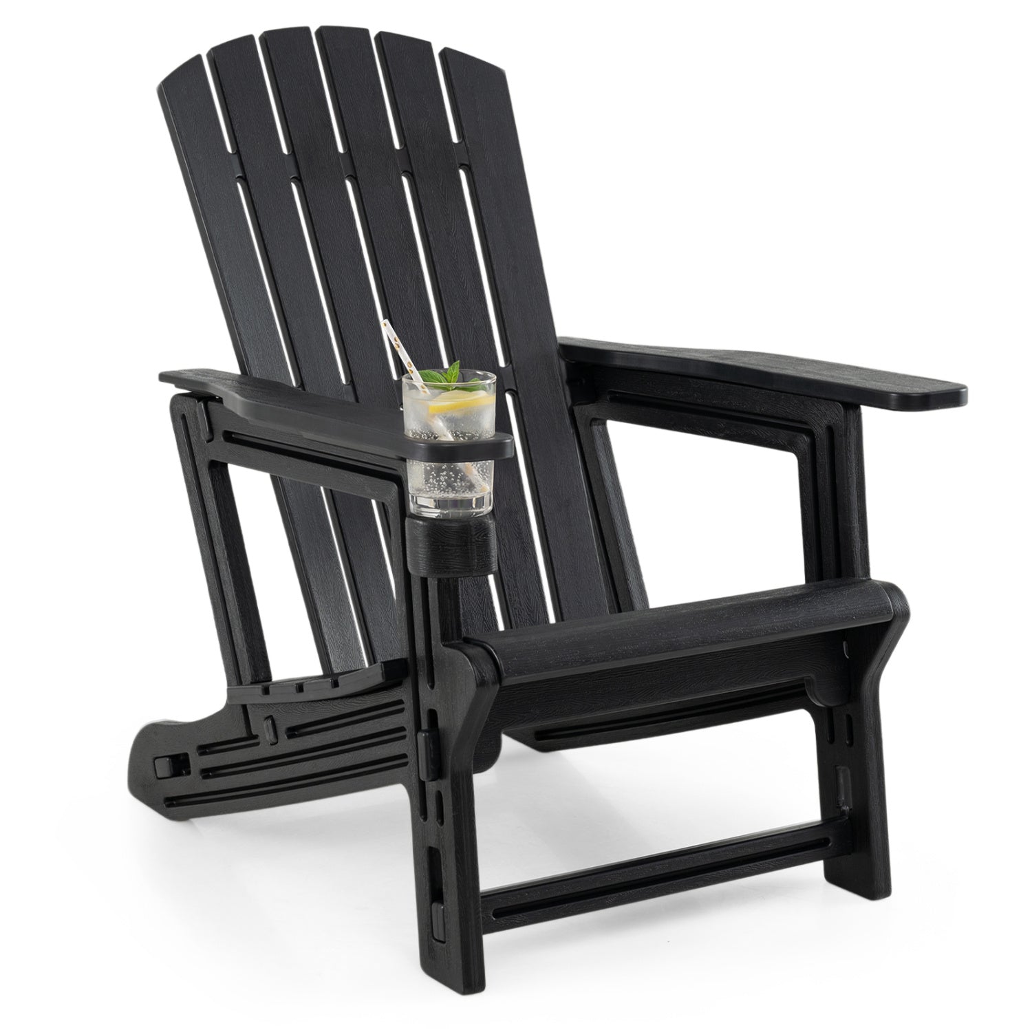 Adirondack Chair with Cup Holder - Weather-Resistant HDPE