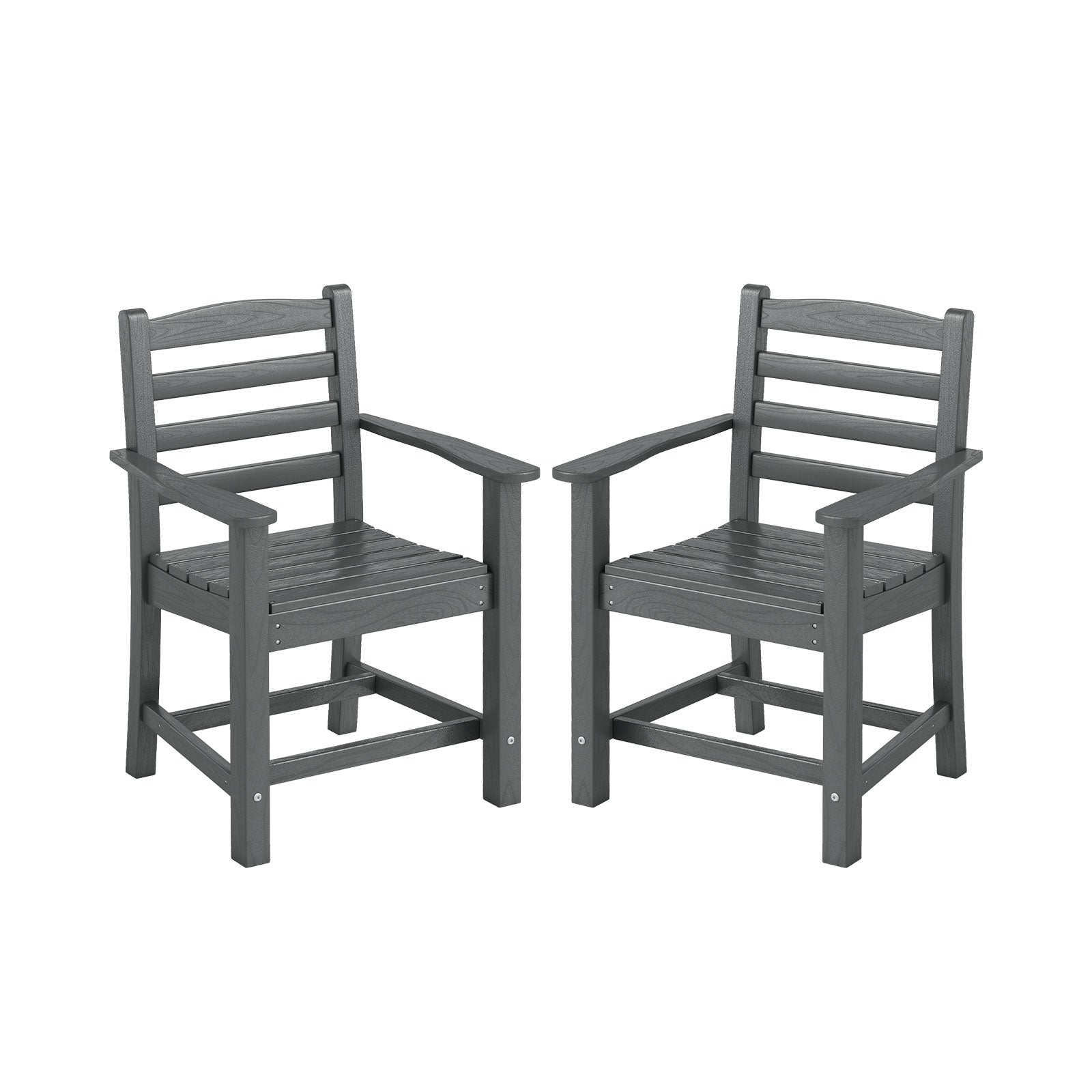 HDPE All Weather Patio Dining Chairs Set of 2 with Wide Armrests