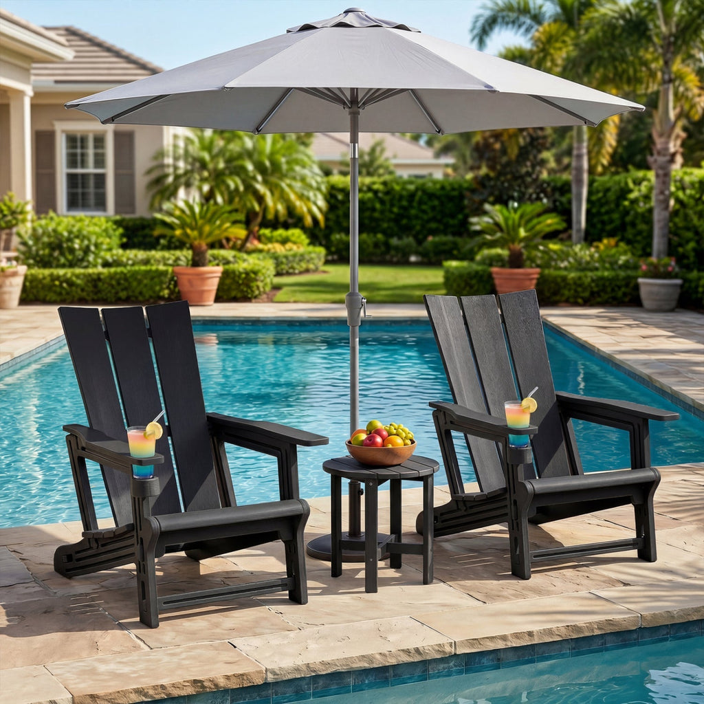 Adirondack Chair with Cup Holder - HDPE Outdoor Seating