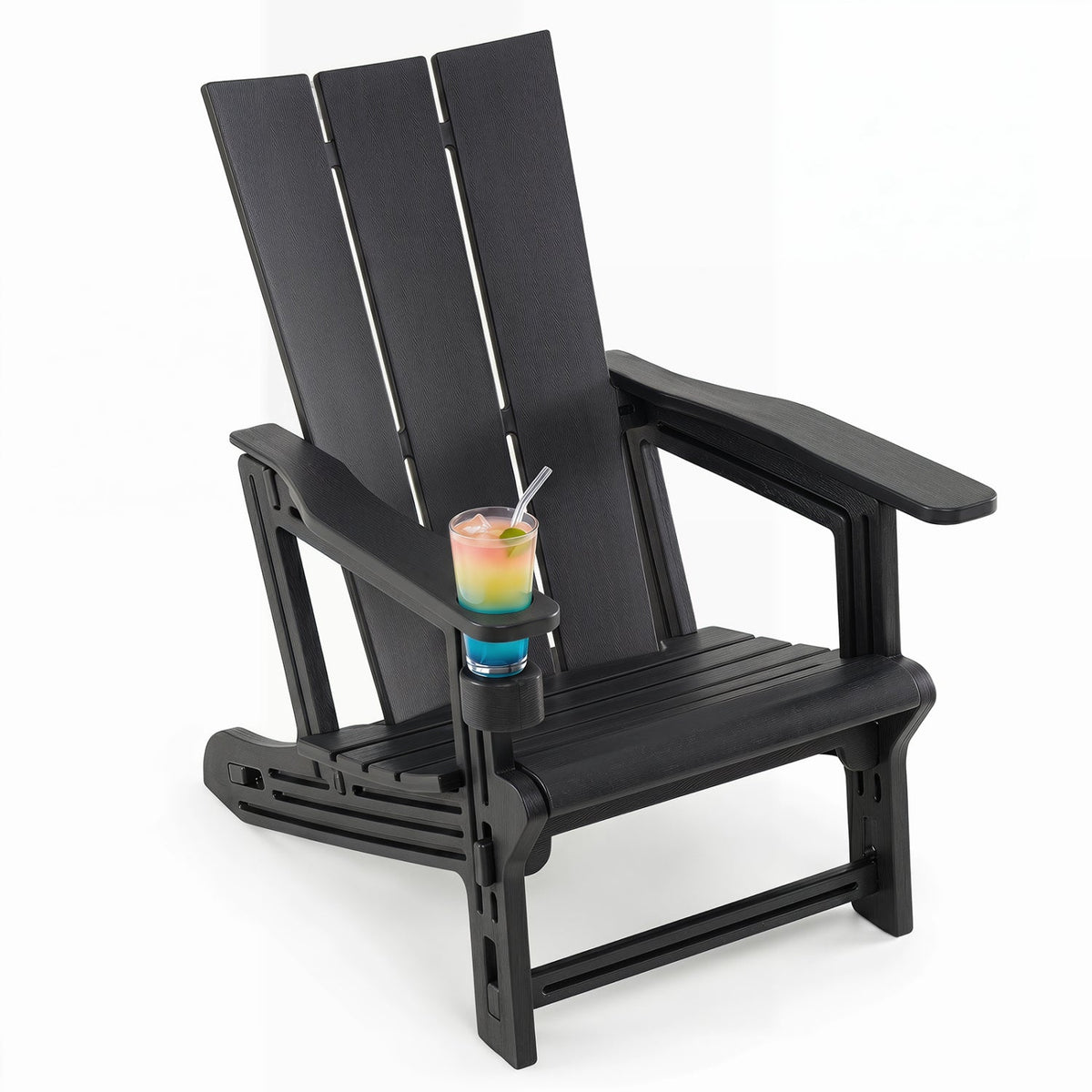 Adirondack Chair with Cup Holder - HDPE Outdoor Seating