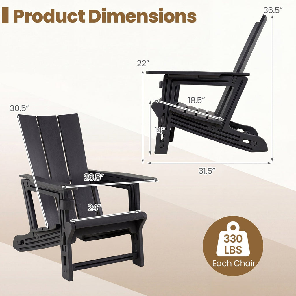 Adirondack Chair with Cup Holder - HDPE Outdoor Seating