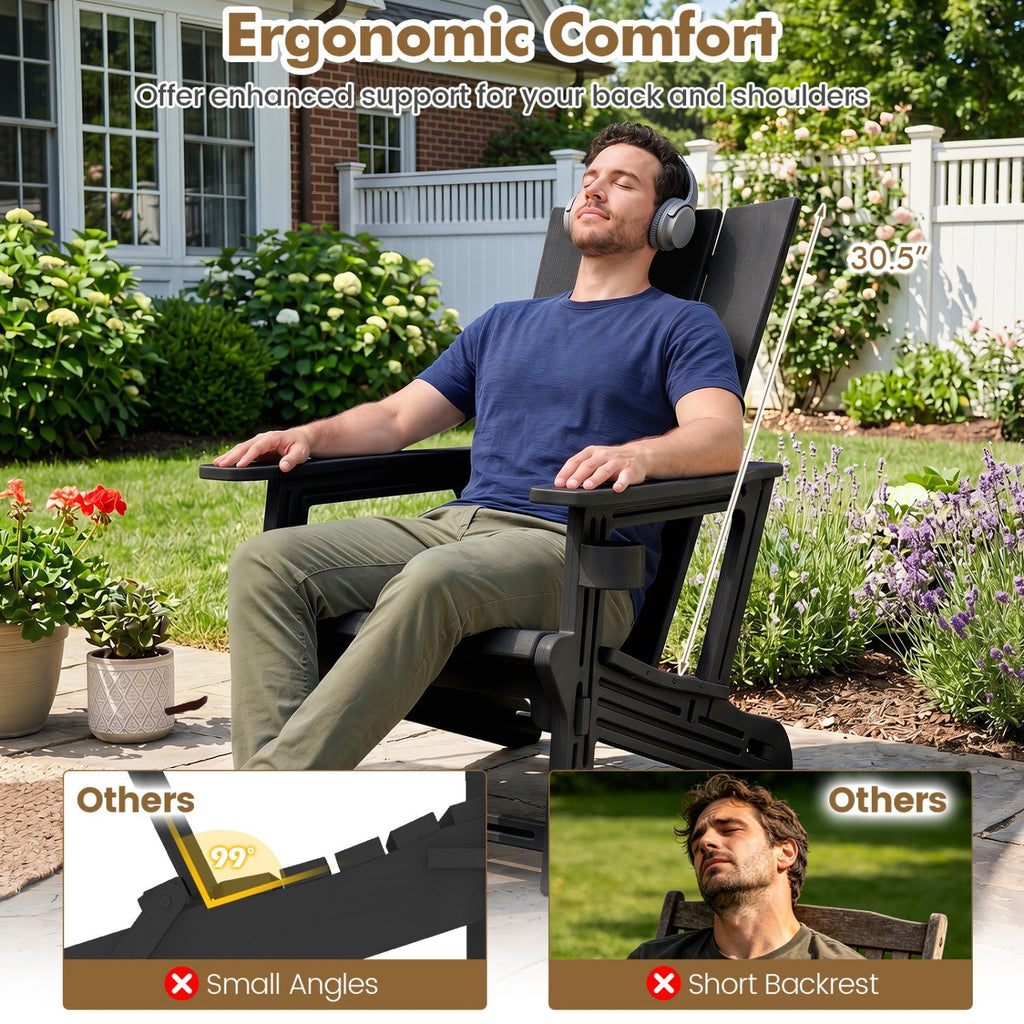 Adirondack Chair with Cup Holder - HDPE Outdoor Seating