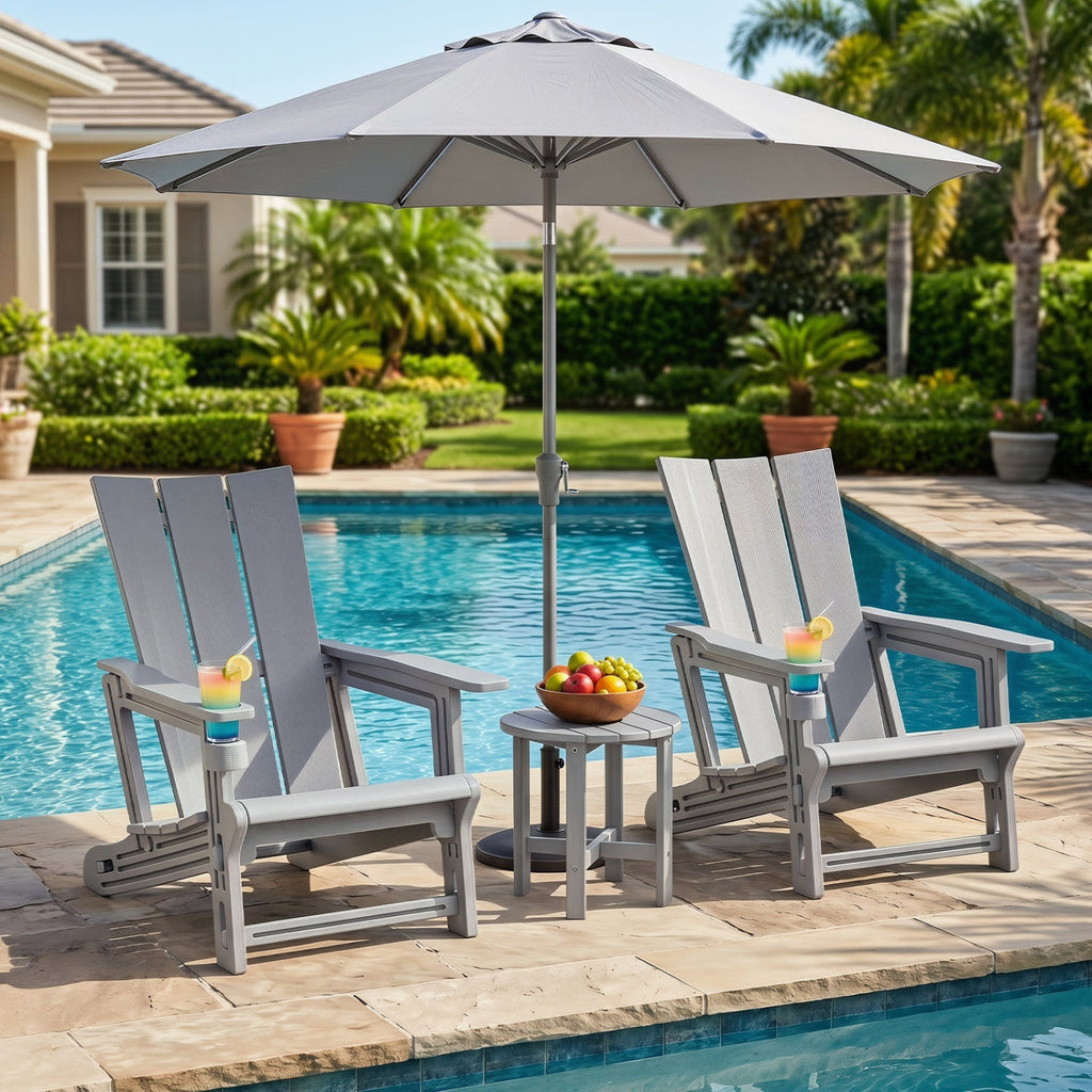 Adirondack Chair with Cup Holder - HDPE Outdoor Seating