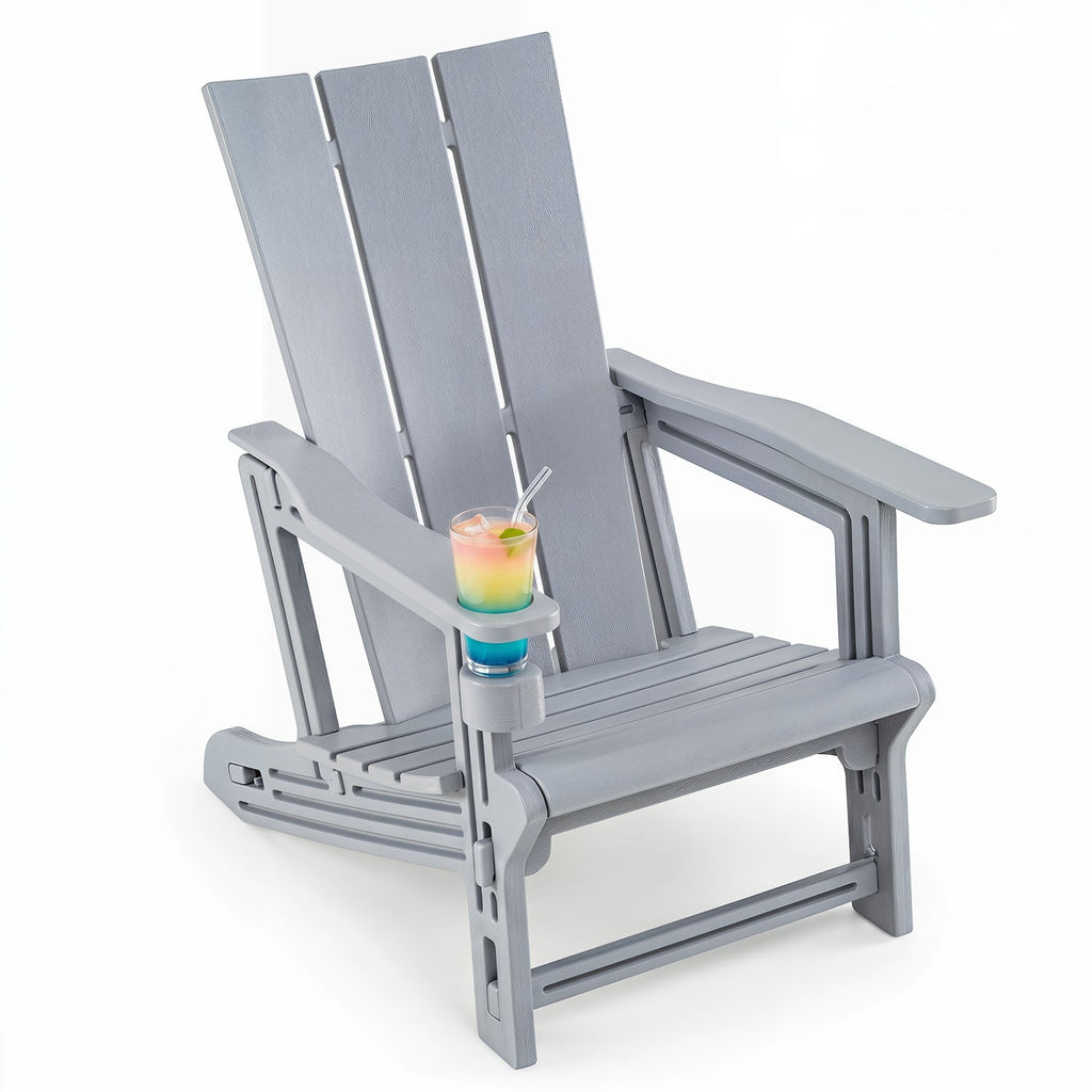 Adirondack Chair with Cup Holder - HDPE Outdoor Seating