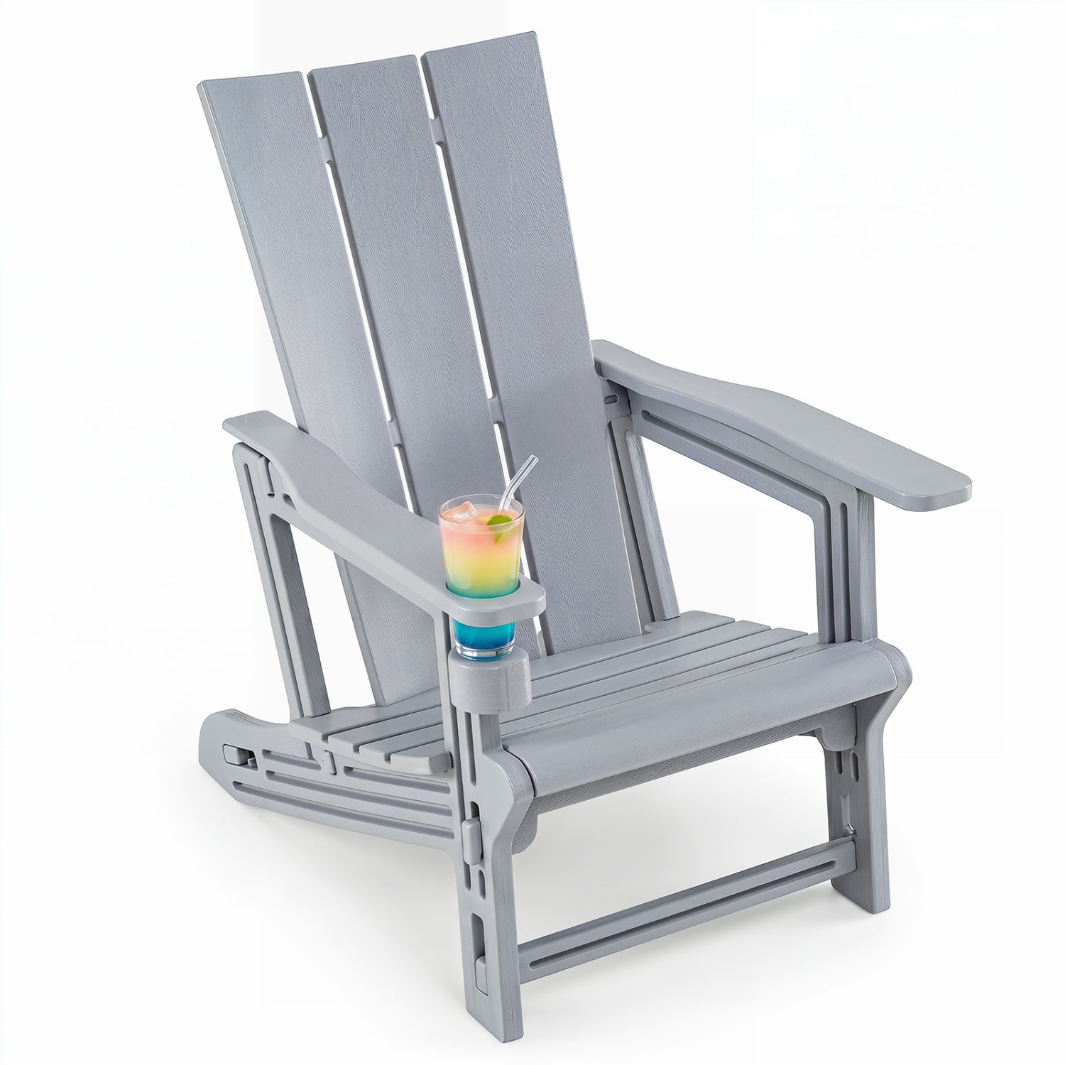 Adirondack Chair with Cup Holder - HDPE Outdoor Seating