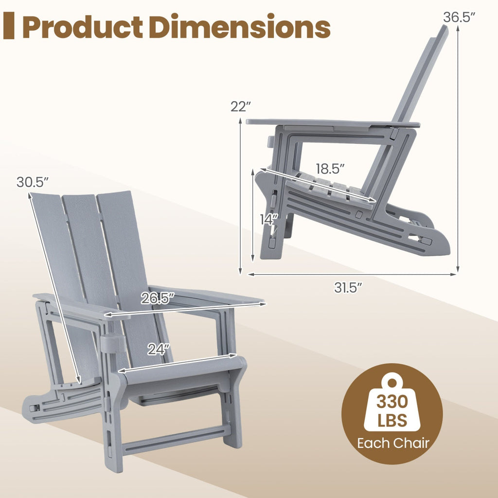 Adirondack Chair with Cup Holder - HDPE Outdoor Seating