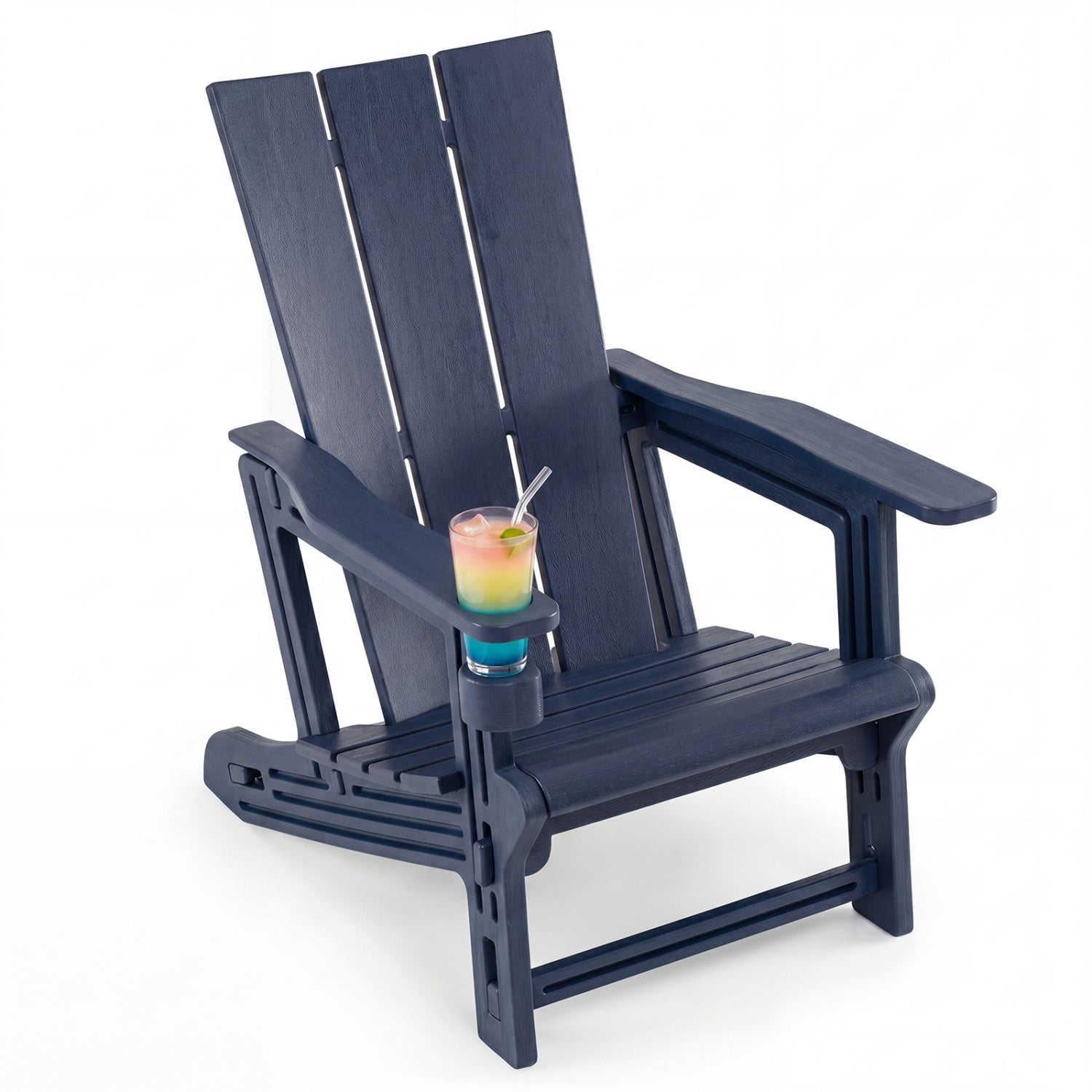 Adirondack Chair with Cup Holder - HDPE Outdoor Seating
