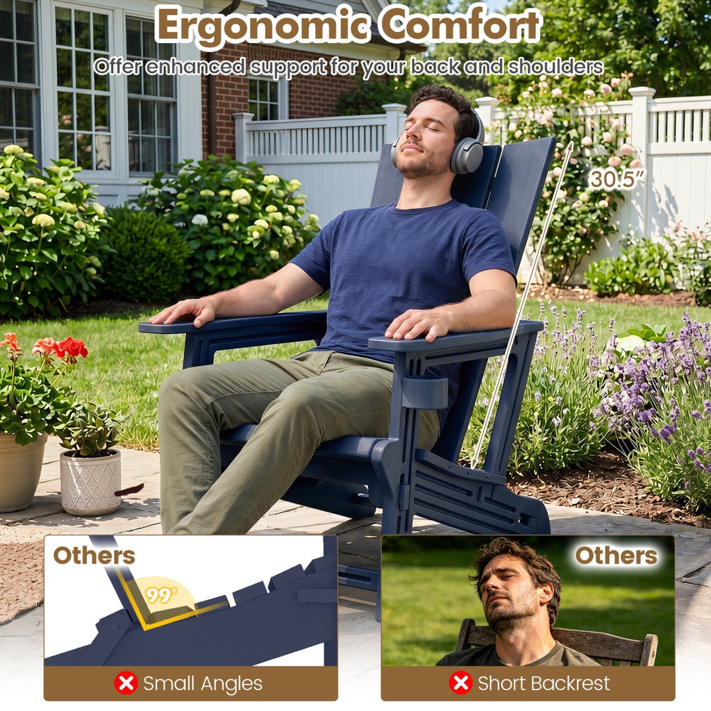 Adirondack Chair with Cup Holder - HDPE Outdoor Seating