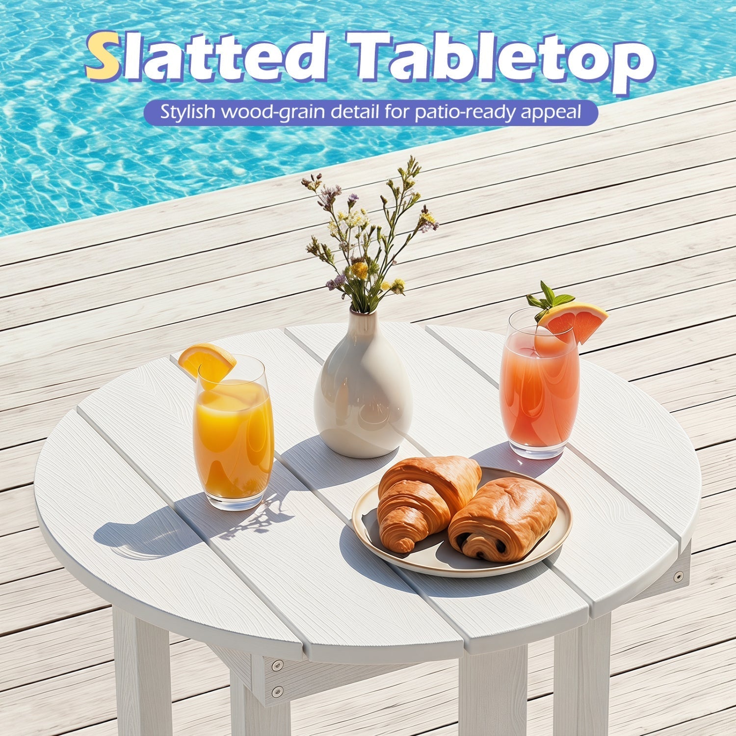 Adirondack Side Table 18x18 Weather-Resistant HIPS
