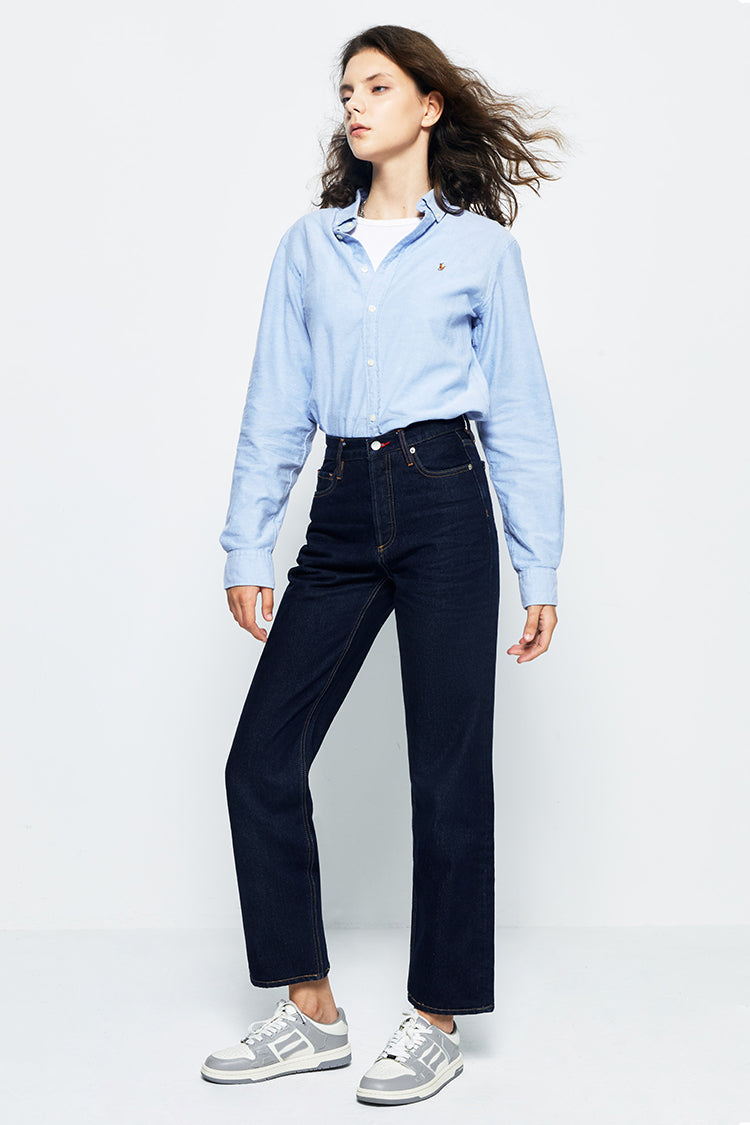 Manhattan High Rise Straight Ankle Jeans HJ160