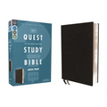 Niv, Quest Study Bible, Large Print, Bonded Leather, Black, Comfort Print: The Only Q and A Study Bible - Bonded Leather