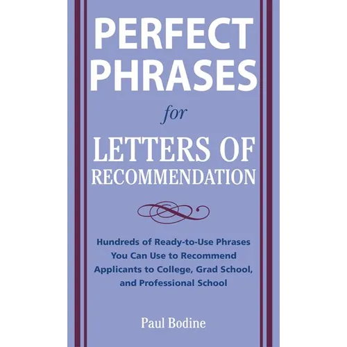 Perfect Phrases for Letters of Recommendation - Paperback