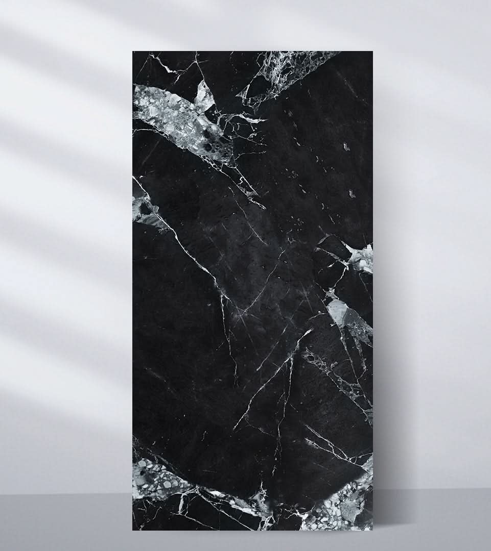 Black and White Marble PVC Wall Panel - Waterproof (4x8 ft, 32 sq. ft)