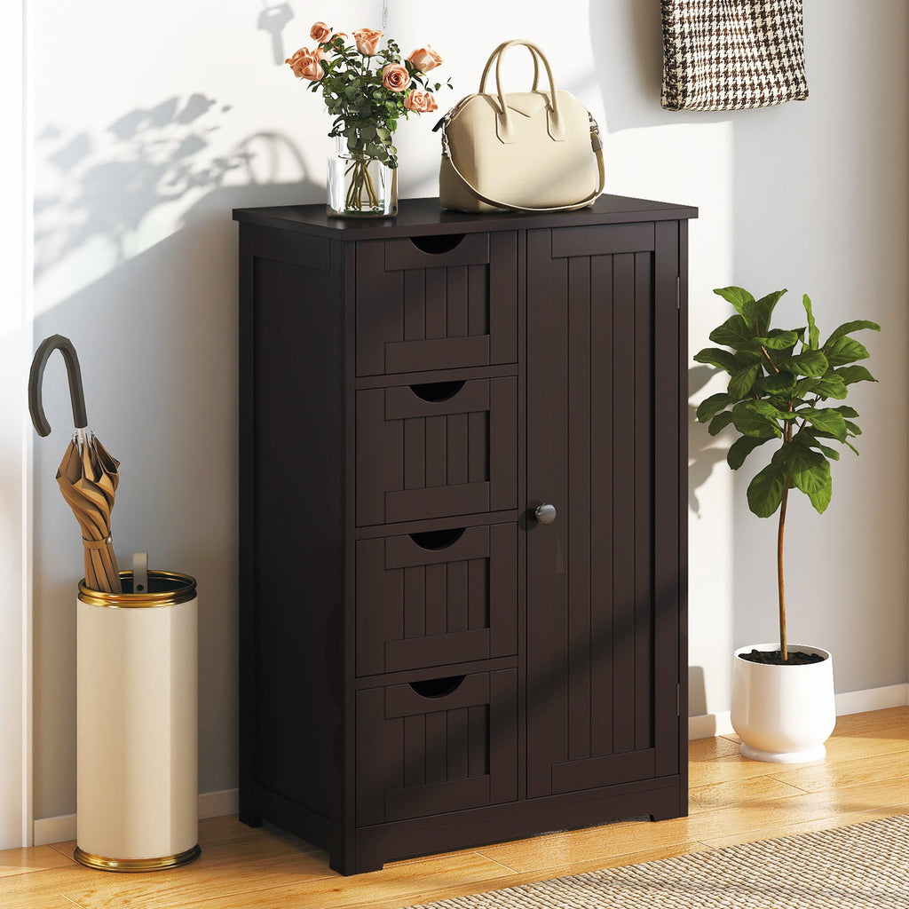 Standing Indoor Wooden Cabinet with 4 Drawers