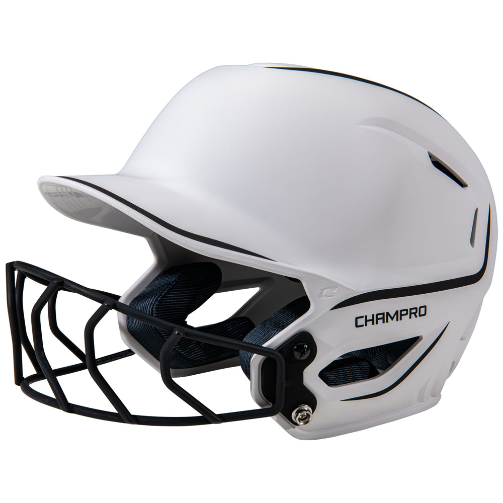 HXE TWO-TONE MATTE SOFTBALL HELMET W/FACEMASK