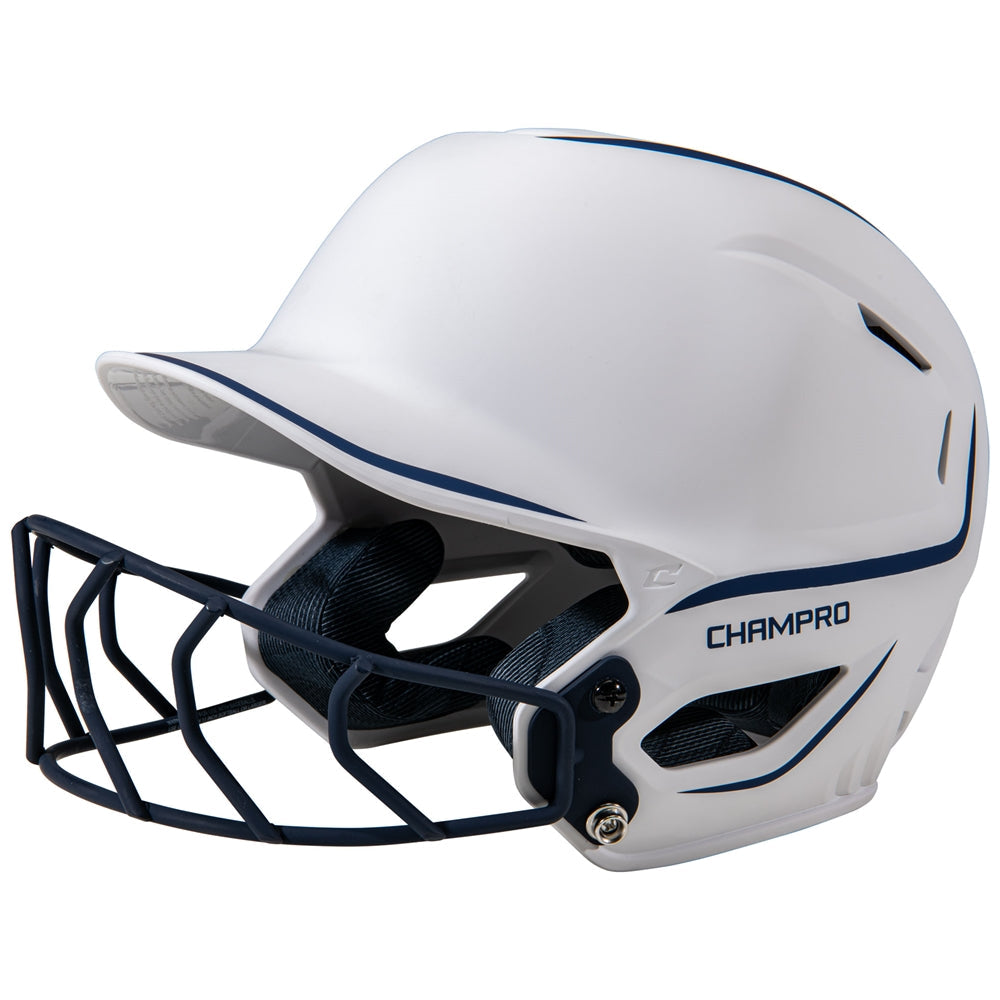 HXE TWO-TONE MATTE SOFTBALL HELMET W/FACEMASK