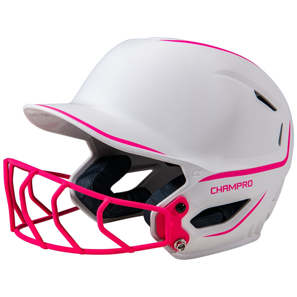 HXE TWO-TONE MATTE SOFTBALL HELMET W/FACEMASK