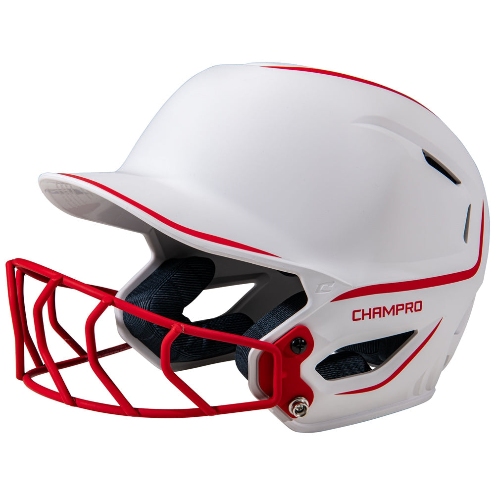 HXE TWO-TONE MATTE SOFTBALL HELMET W/FACEMASK