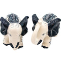 Hand-painted Ceramic Embera and Nyala Elephants - Pair