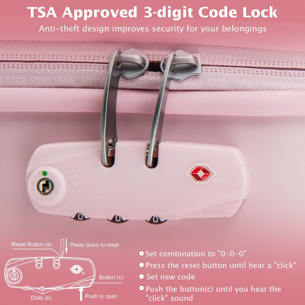 Hardside Luggage with Spinner Wheels with TSA Lock and Height Adjustable Handle