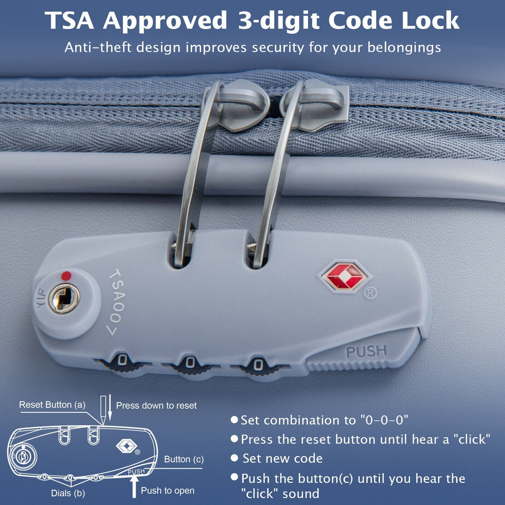 Hardside Luggage with Spinner Wheels with TSA Lock and Height Adjustable Handle