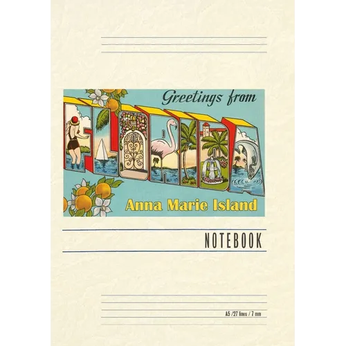 Vintage Lined Notebook Greetings from Anna Maria Island - Paperback