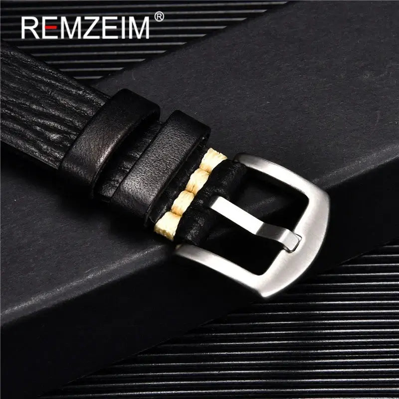 Garmin 18/20/22mm Quick Release Vintage Textured Leather Band with Accent Stitching