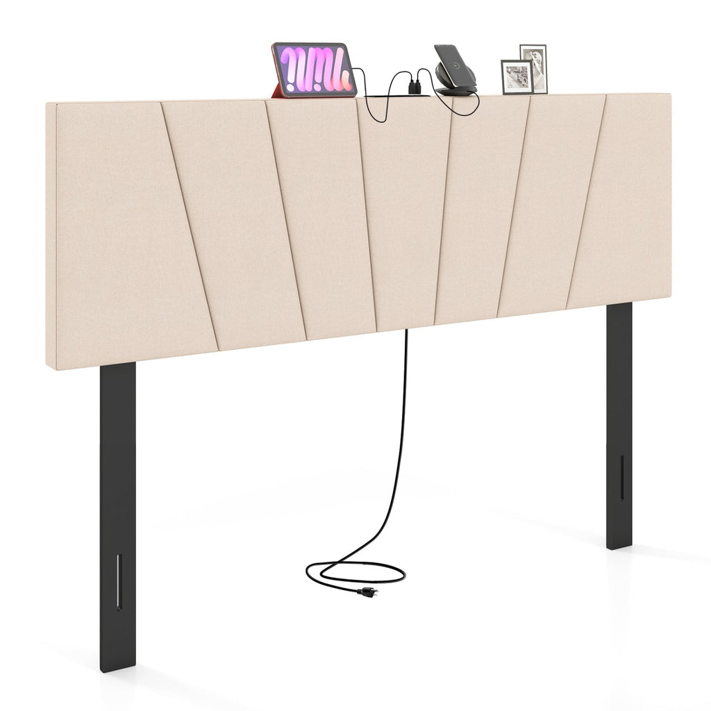 Headboard for Queen and Full Size Bed Geometric Upholstered Head Board