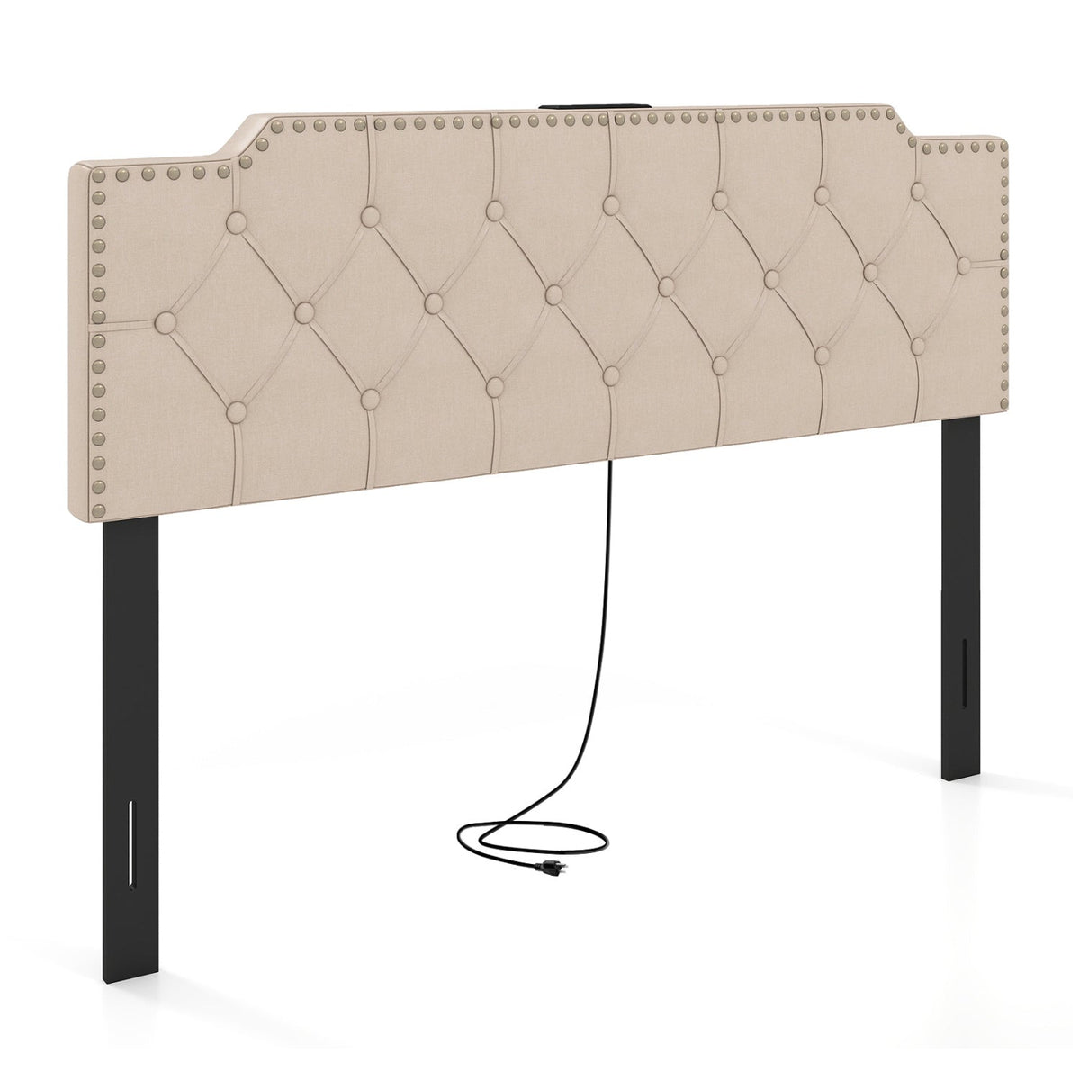 Headboard for Queen and Full Size Bed Rivet Tufted Upholstered Head Board