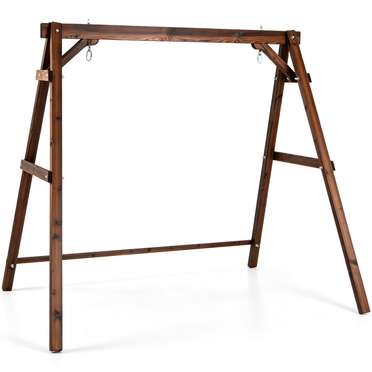 Carbonized Fir Wood Swing Frame with 880 lb Capacity