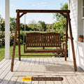 Carbonized Fir Wood Swing Frame with 880 lb Capacity