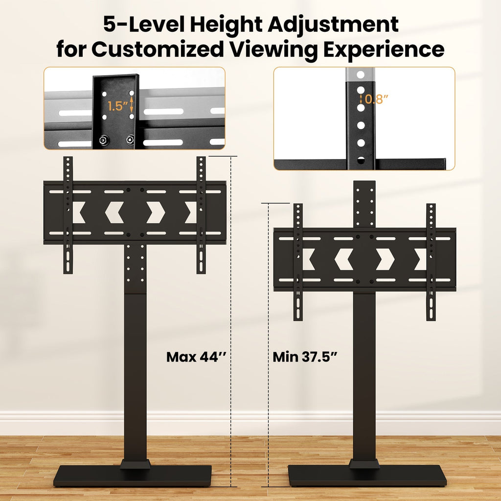 Height Adjustable Floor TV Stand with AV Shelf for 32-70 Inch TVs