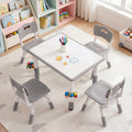 Kids Table and 4 Chairs Set with Adjustable Height