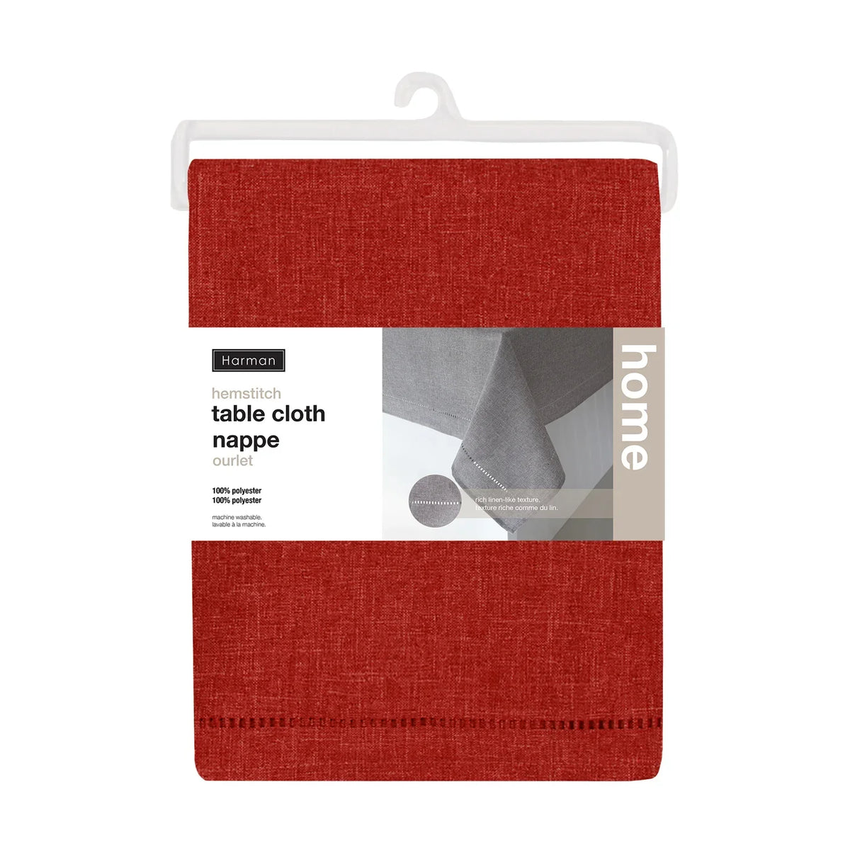 Hemstitch Tablecloth Red 60x90