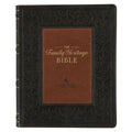 NLT Family Heritage Bible, Large Print Family Devotional Bible for Study, New Living Translation Holy Bible Faux Leather Flexible Cover, Additional In - Leather