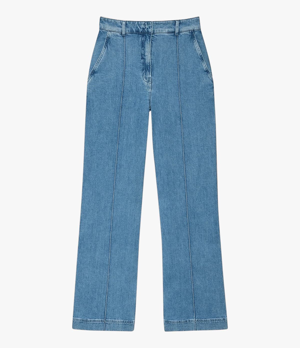 High Waisted Denim Trouser | Light Blue Wash