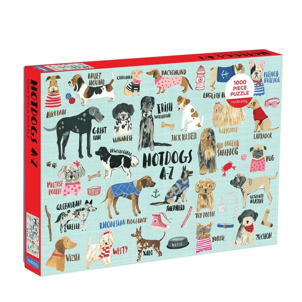 Hot Dogs A-Z 1000 Piece Jigsaw Puzzle Mudpuppy