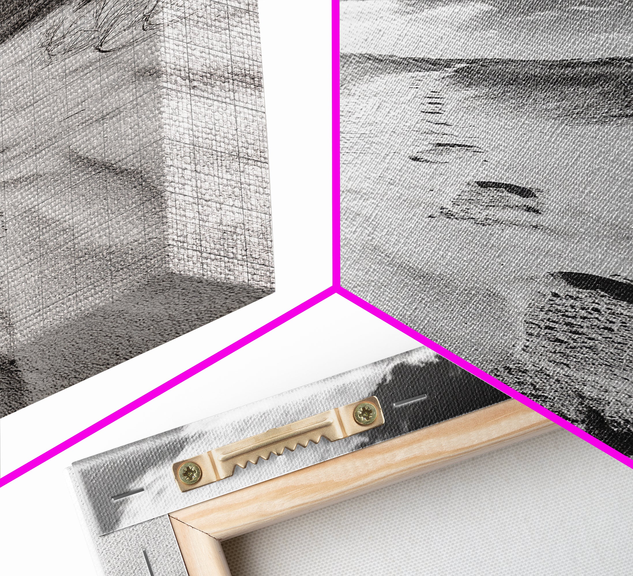 Desert Footprints Path, Dune Art, Wanderlust Vibes, Monochrome Landscape, Framed Canvas Print, Bedroom Wall Decor, Minimalist Travel