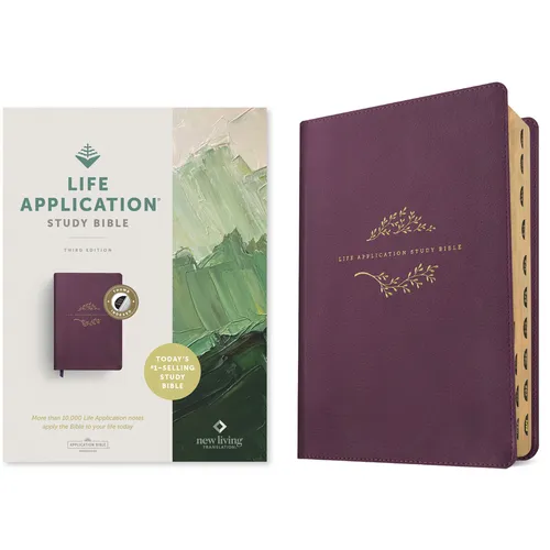 NLT Life Application Study Bible, Third Edition (Leatherlike, Purple, Indexed, Red Letter) - Imitation Leather