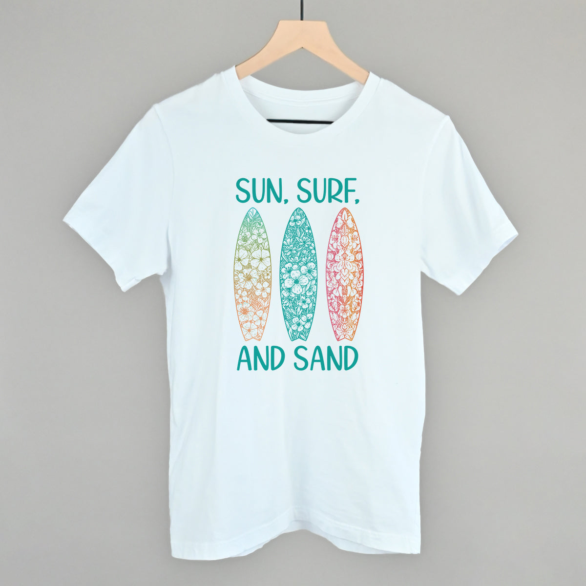 Sun, Surf, And Sand Colorful Surfboards