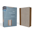 Niv, Thinline Bible, Compact, Leathersoft, Brown/White, Zippered, Red Letter, Comfort Print - Imitation Leather