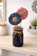 American Flag Fabric Flowers