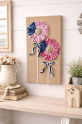 Patriotic Burlap Flower Wall Decor